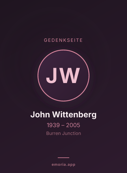 Gedenkportrait von John Wittenberg