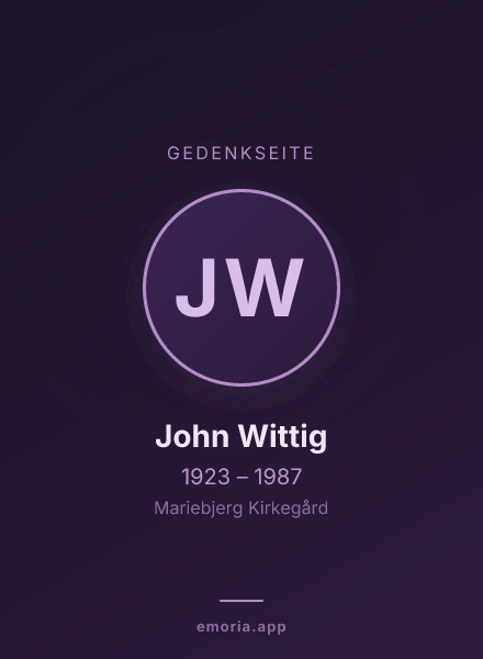 Gedenkportrait von John Wittig