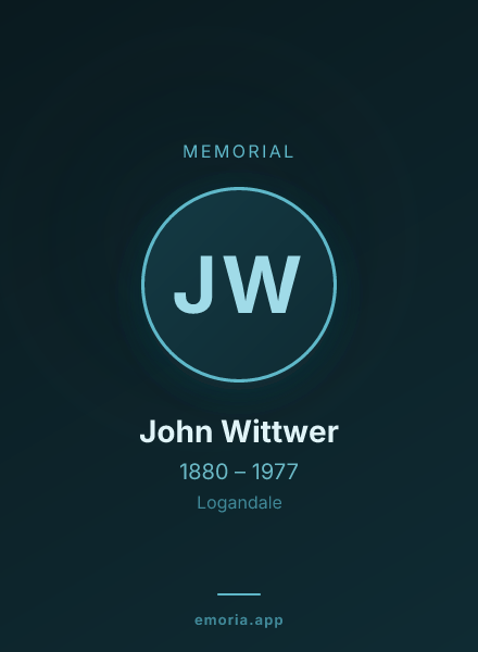 Memorial portrait of John Wittwer