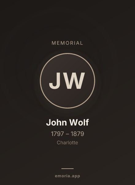 Memorial portrait of John Wolf