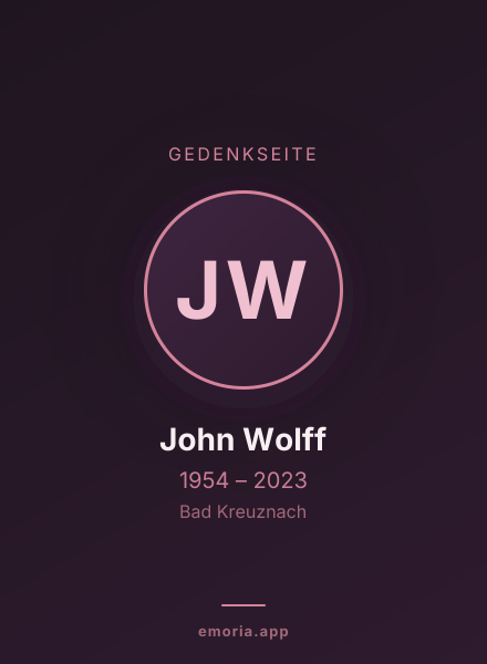 Gedenkportrait von John Wolff