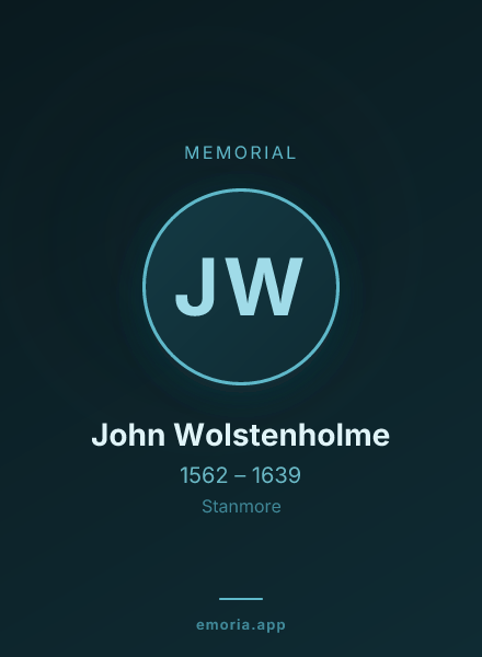 Memorial portrait of John Wolstenholme