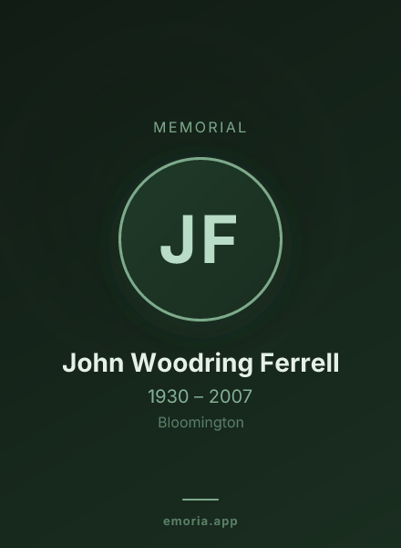 Memorial portrait of John Woodring Ferrell