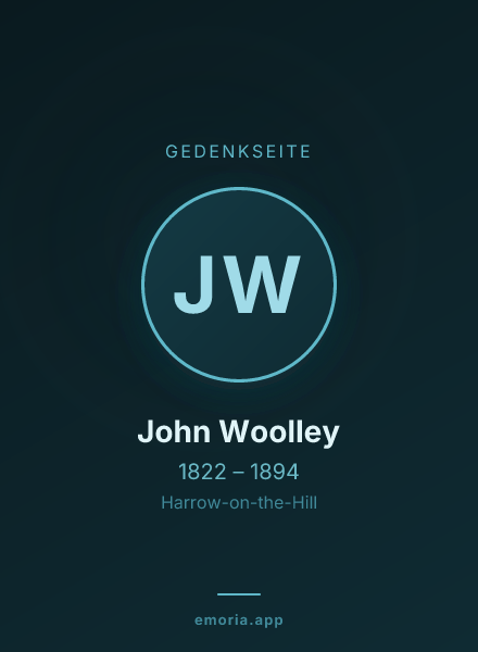 Gedenkportrait von John Woolley