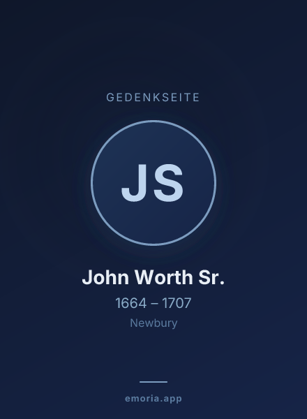 Gedenkportrait von John Worth Sr.