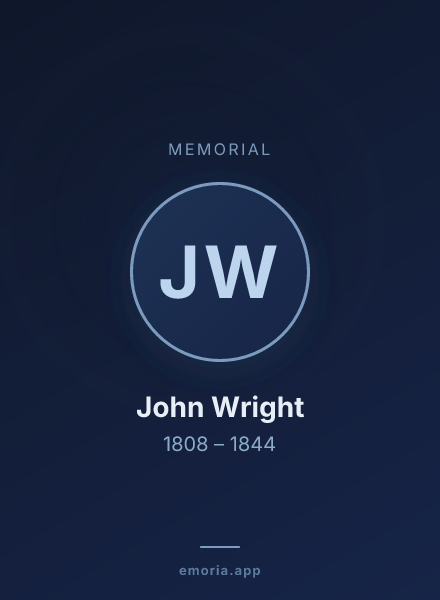 Memorial portrait of John Wright
