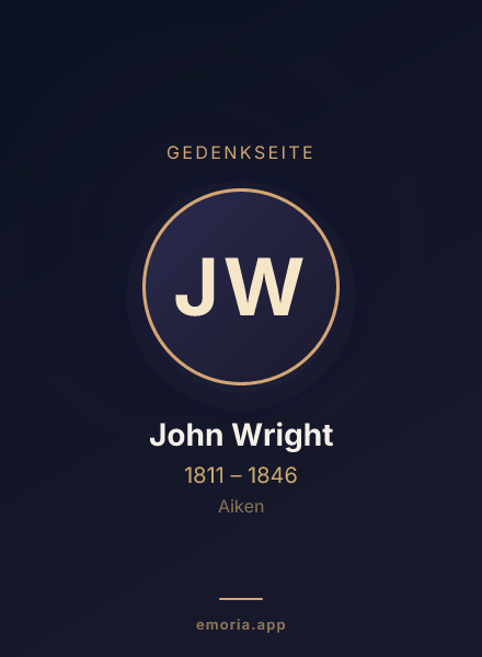 Gedenkportrait von John Wright