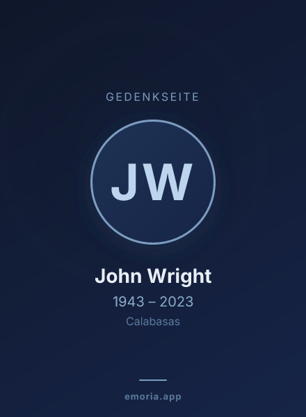 Gedenkportrait von John Wright