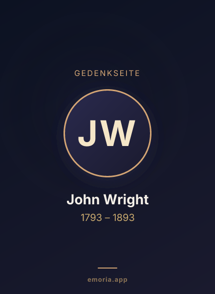 Gedenkportrait von John Wright