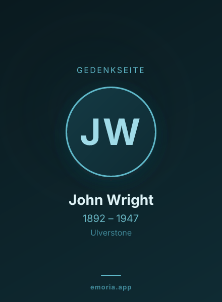 Gedenkportrait von John Wright