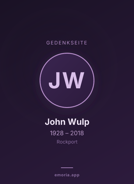Gedenkportrait von John Wulp