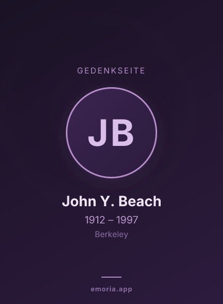 Gedenkportrait von John Y. Beach