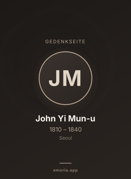 Gedenkportrait von John Yi Mun-u