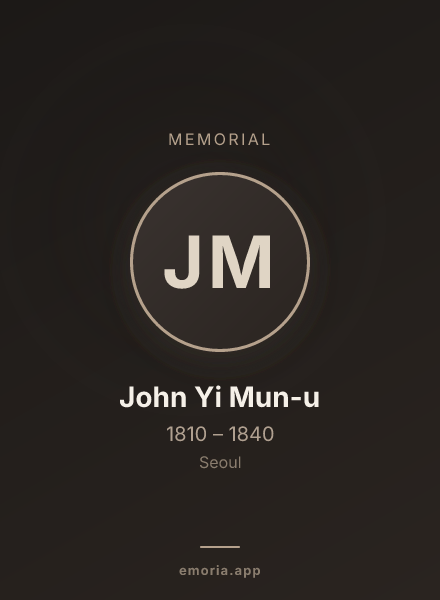 Memorial portrait of John Yi Mun-u