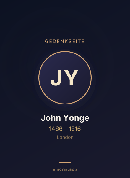 Gedenkportrait von John Yonge