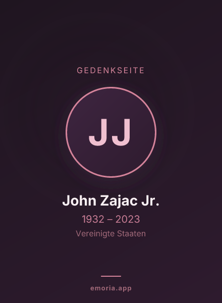 Gedenkportrait von John Zajac Jr.