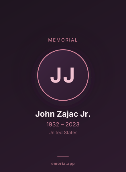 Memorial portrait of John Zajac Jr.