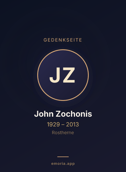 Gedenkportrait von John Zochonis