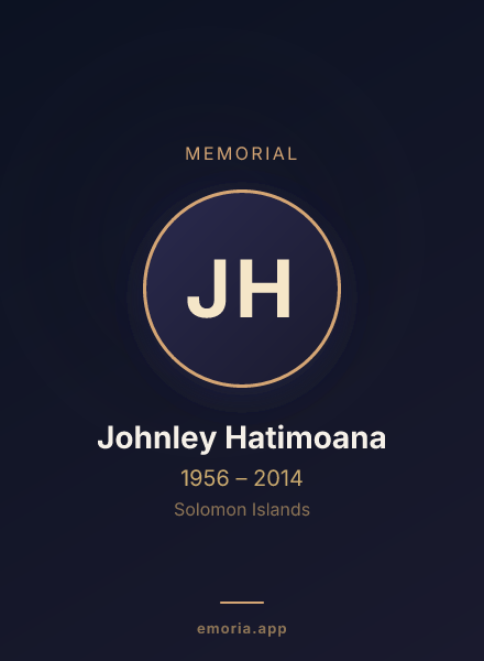 Memorial portrait of Johnley Hatimoana