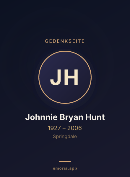Gedenkportrait von Johnnie Bryan Hunt