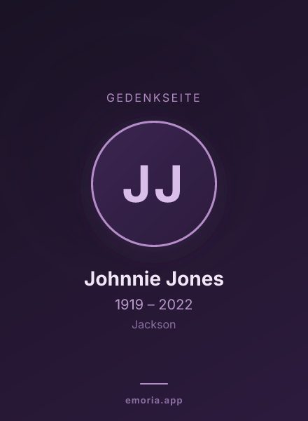 Gedenkportrait von Johnnie Jones