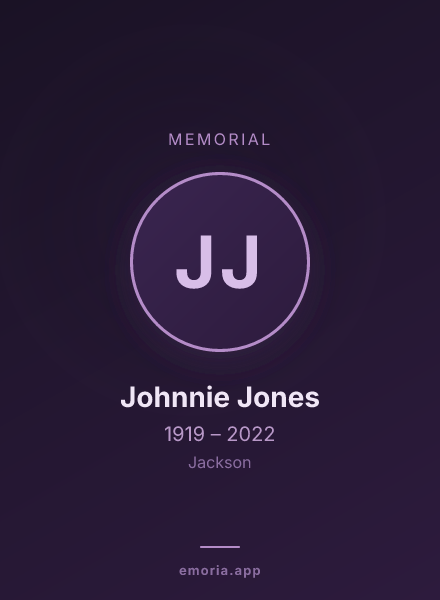 Memorial portrait of Johnnie Jones