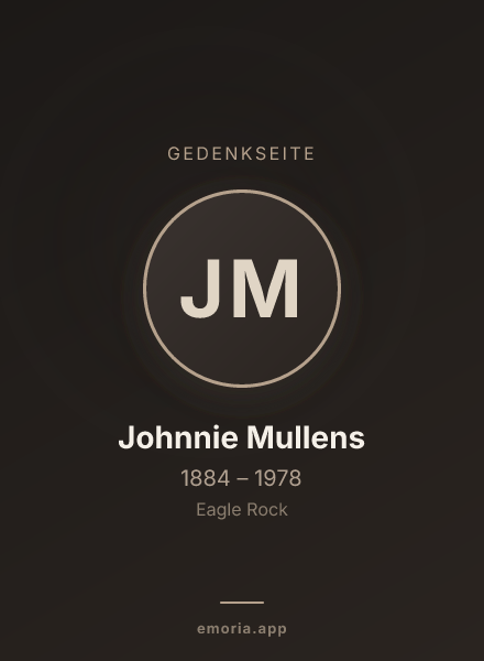 Gedenkportrait von Johnnie Mullens