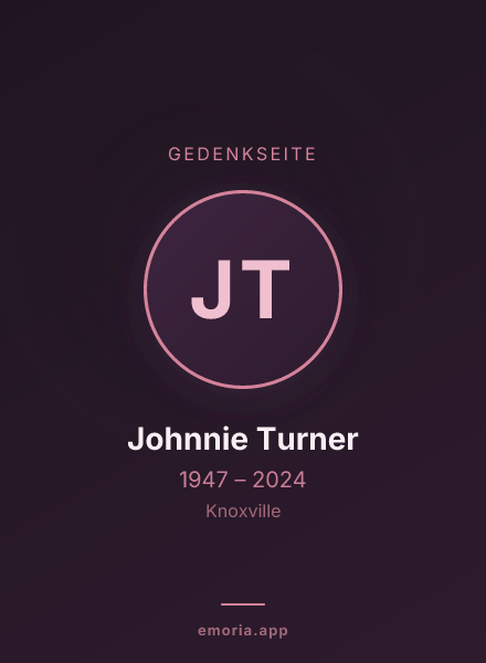 Gedenkportrait von Johnnie Turner