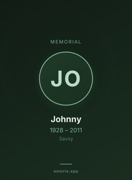 Memorial portrait of Johnny