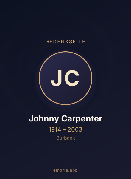 Gedenkportrait von Johnny Carpenter