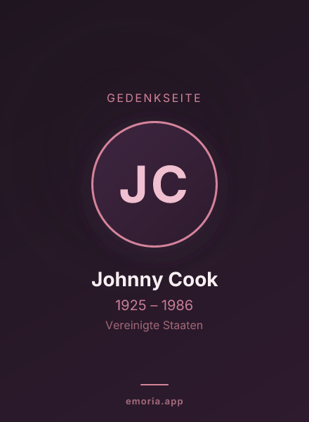Gedenkportrait von Johnny Cook