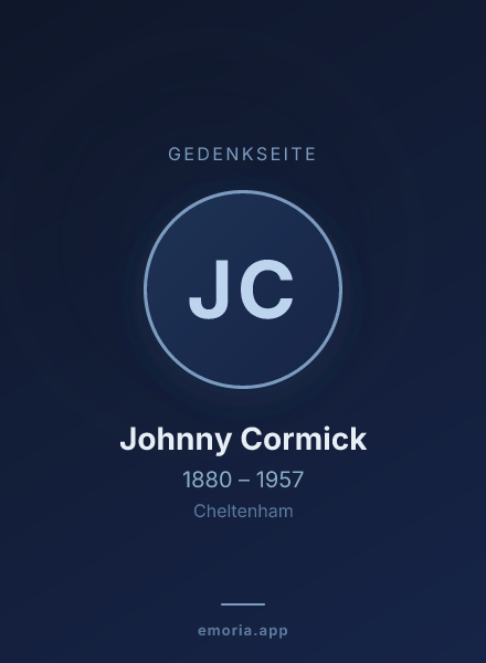 Gedenkportrait von Johnny Cormick