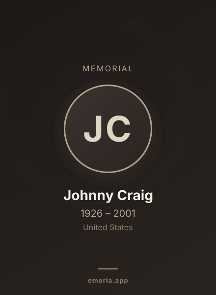 Memorial portrait of Johnny Craig