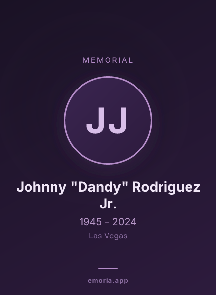 Memorial portrait of Johnny "Dandy" Rodriguez Jr.