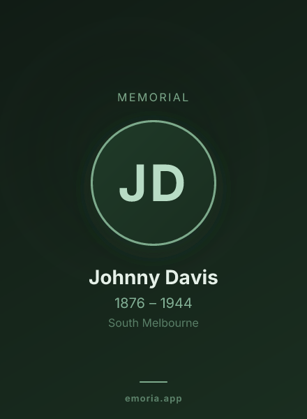 Memorial portrait of Johnny Davis