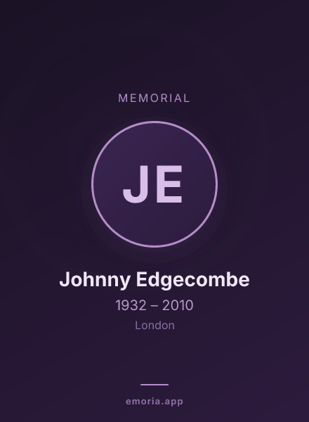 Memorial portrait of Johnny Edgecombe