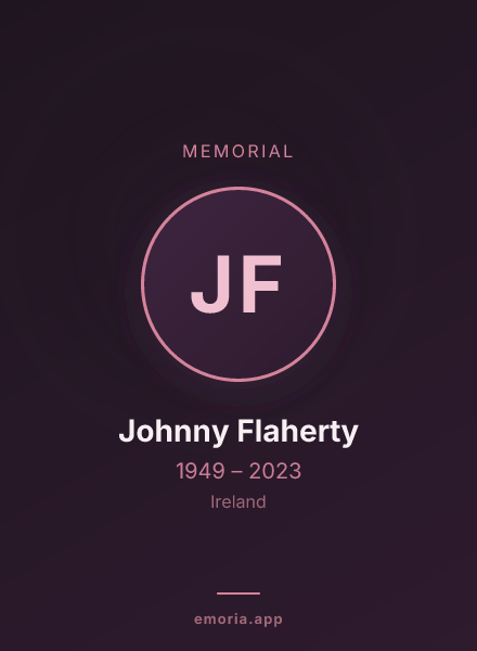Memorial portrait of Johnny Flaherty