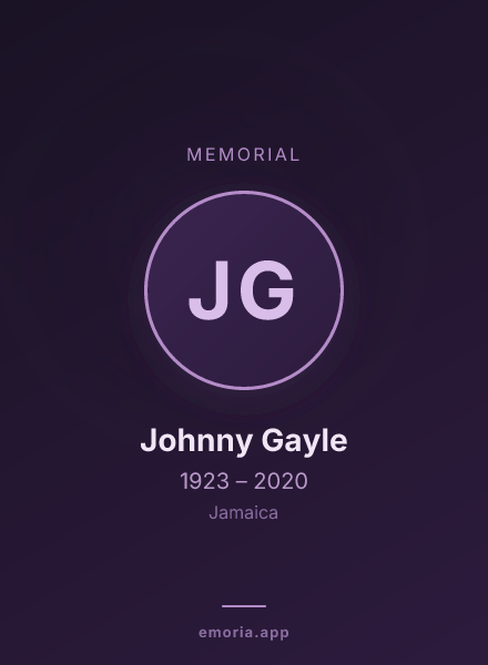 Memorial portrait of Johnny Gayle