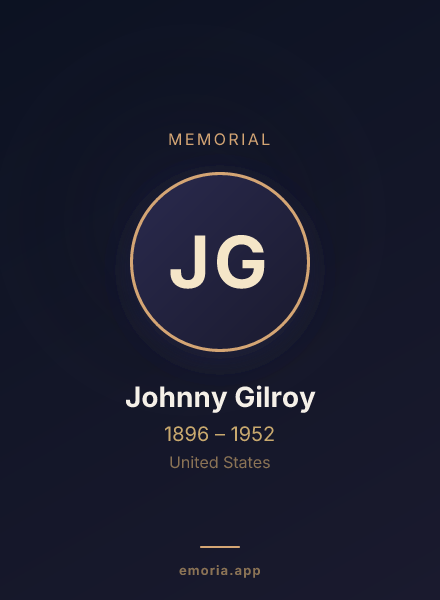 Memorial portrait of Johnny Gilroy