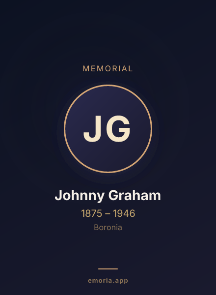 Memorial portrait of Johnny Graham