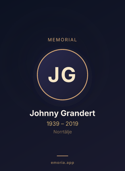 Memorial portrait of Johnny Grandert