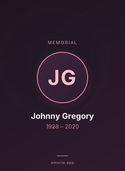 Memorial portrait of Johnny Gregory