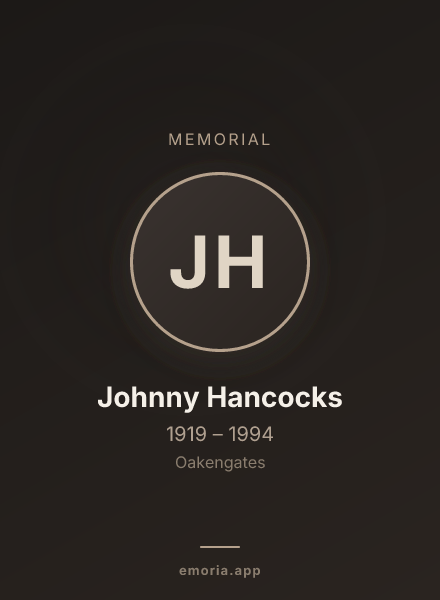 Memorial portrait of Johnny Hancocks