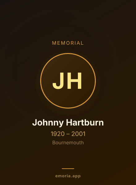 Memorial portrait of Johnny Hartburn