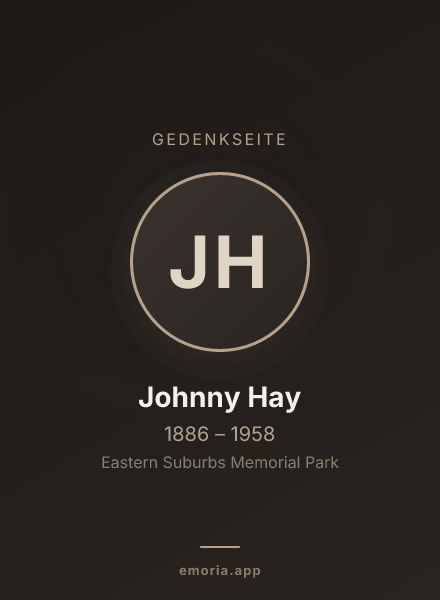Gedenkportrait von Johnny Hay