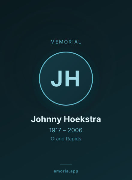 Memorial portrait of Johnny Hoekstra
