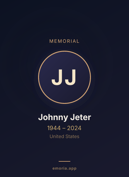 Memorial portrait of Johnny Jeter