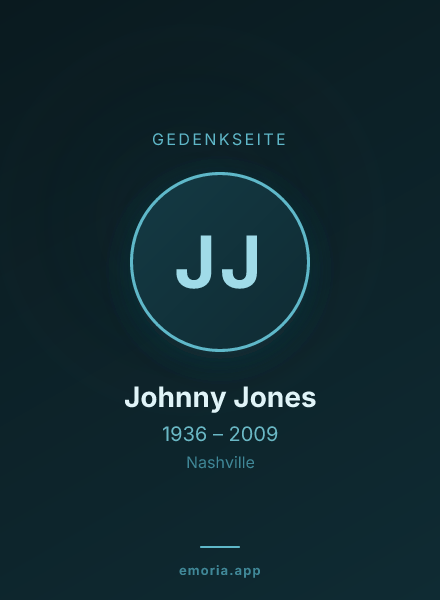 Gedenkportrait von Johnny Jones