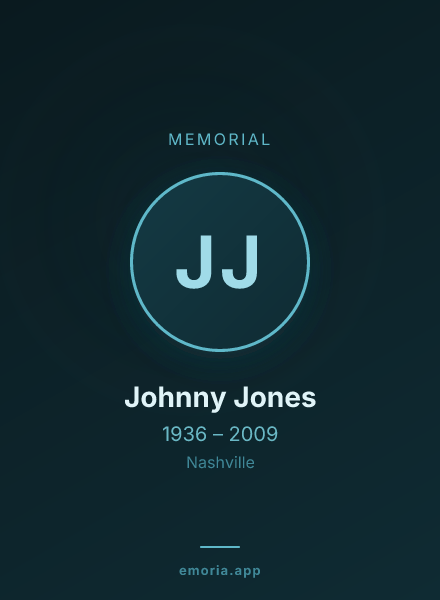 Memorial portrait of Johnny Jones
