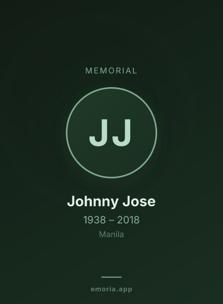 Memorial portrait of Johnny Jose